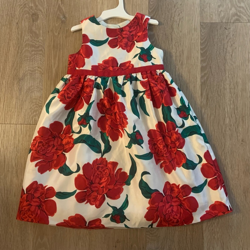 Gymboree Girl's Size 4T Gorgeous Red Floral Holiday / Special Occasion Dress